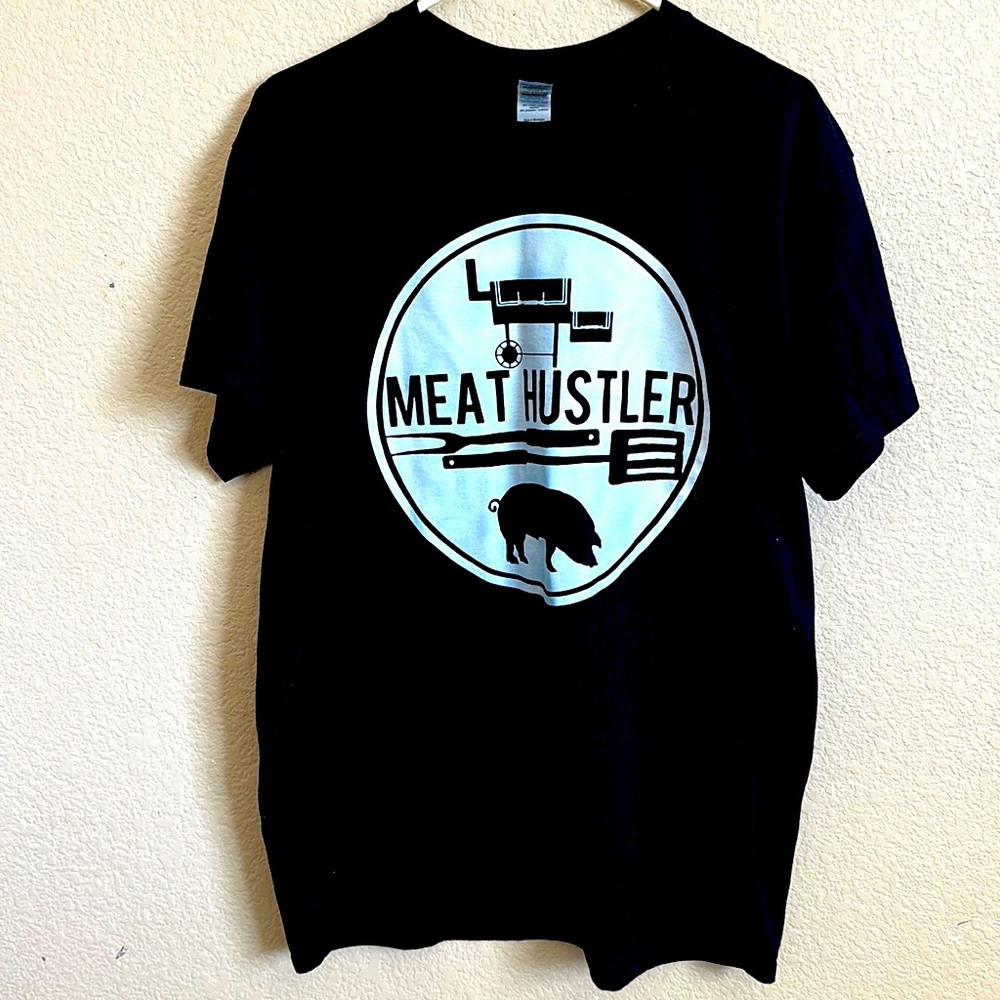 Black Meat Hustler BBQ Large short sleeve shirt